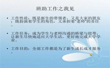 当班助心得6篇