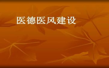 医风医德个人工作总结6篇